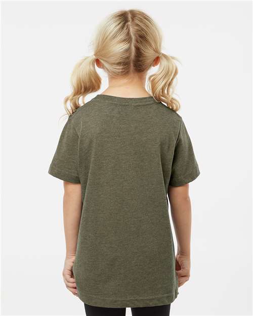 LAT 6101 Youth Fine Jersey Tee - Vintage Military Green - model back