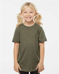 LAT 6101 Youth Fine Jersey Tee - Vintage Military Green - model front
