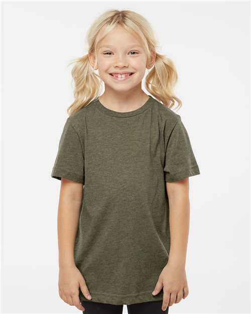 LAT 6101 Youth Fine Jersey Tee - Vintage Military Green - model front