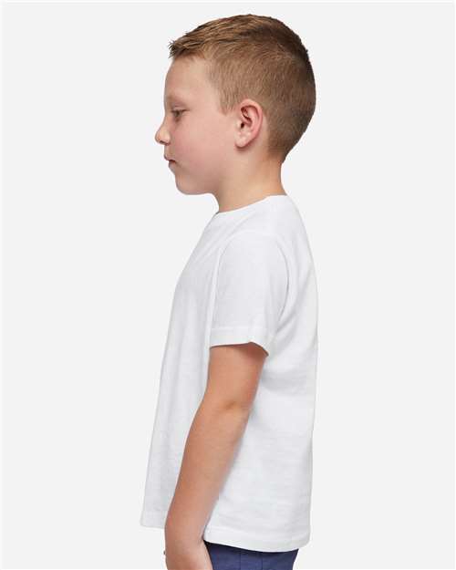 Rabbit Skins 3321 Toddler Fine Jersey Tee - Blended White - model side