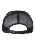 Yupoong 6606 Retro Trucker Cap - Heather Grey/ Black - back