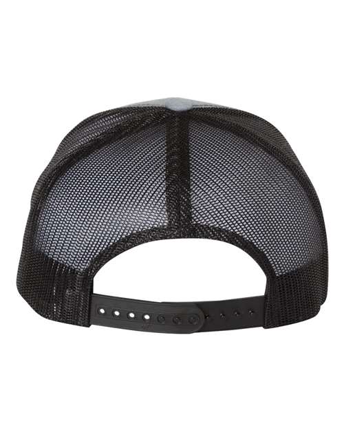 Yupoong 6606 Retro Trucker Cap - Heather Grey/ Black - back