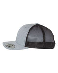 Yupoong 6606 Retro Trucker Cap - Heather Grey/ Black - side