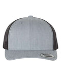 Yupoong 6606 Retro Trucker Cap - Heather Grey/ Black - front