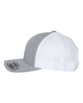Yupoong 6606 Retro Trucker Cap - Heather Grey/ White - side