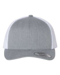 Yupoong 6606 Retro Trucker Cap - Heather Grey/ White - front