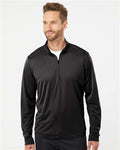 Adidas A401 Men's Ultimate365 Lightweight Quarter-Zip Pullover - Black - model front