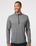 Adidas A401 Men's Ultimate365 Lightweight Quarter-Zip Pullover - Black Heather - model front