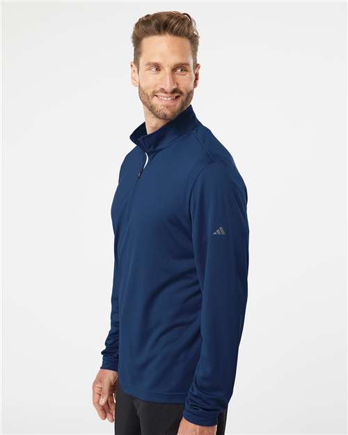Adidas A401 Men's Ultimate365 Lightweight Quarter-Zip Pullover - Collegiate Navy - model side