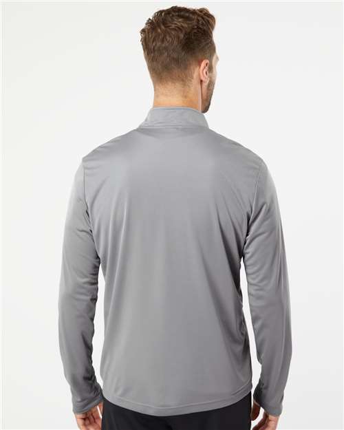 Adidas A401 Men's Ultimate365 Lightweight Quarter-Zip Pullover - Grey Three - model back