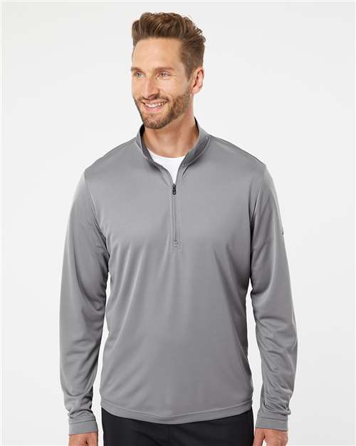 Adidas A401 Men's Ultimate365 Lightweight Quarter-Zip Pullover - Grey Three - model front