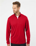 Adidas A401 Men's Ultimate365 Lightweight Quarter-Zip Pullover - Power Red - model front