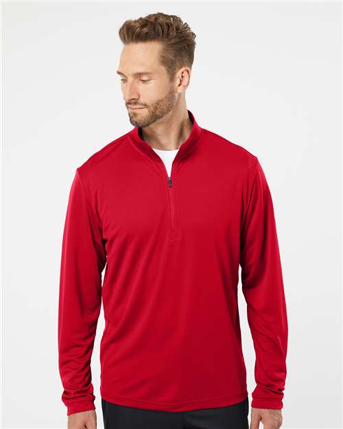 Adidas A401 Men's Ultimate365 Lightweight Quarter-Zip Pullover - Power Red - model front