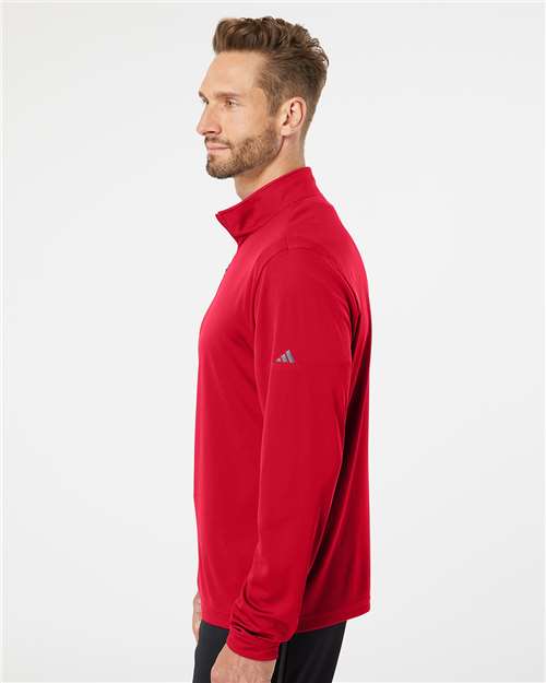 Adidas A401 Men's Ultimate365 Lightweight Quarter-Zip Pullover - Power Red - model side