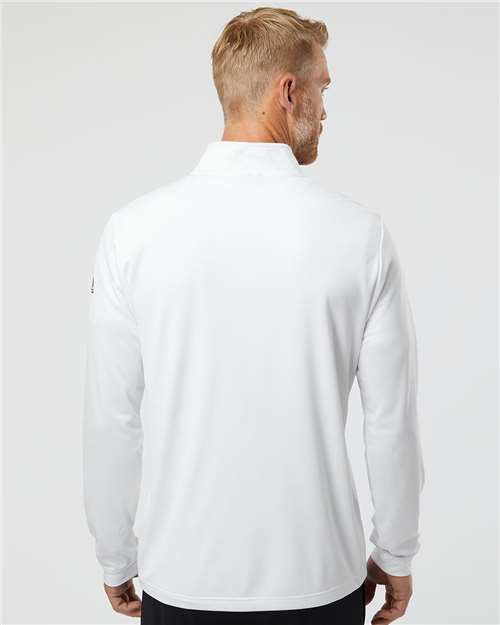 Adidas A401 Men's Ultimate365 Lightweight Quarter-Zip Pullover - White - model back