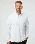 Adidas A401 Men's Ultimate365 Lightweight Quarter-Zip Pullover - White - model front
