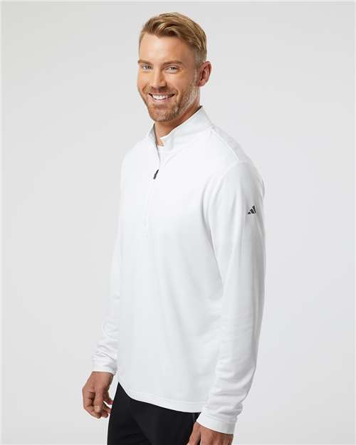 Adidas A401 Men's Ultimate365 Lightweight Quarter-Zip Pullover - White - model side