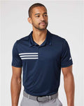 Adidas A324 Men's 3-Stripes Chest Polo - Collegiate Navy/ White - model front