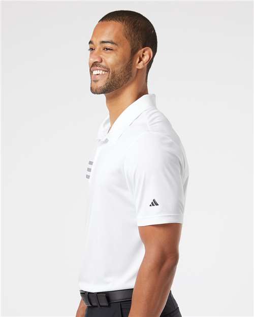 Adidas A324 Men's 3-Stripes Chest Polo - White/ Black - model side