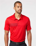 Adidas A324 Men's 3-Stripes Chest Polo - Collegiate Red/ Black - model front