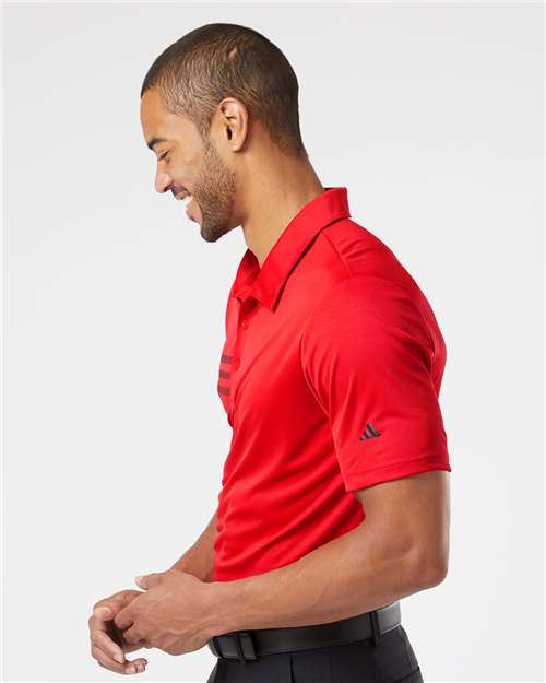 Adidas A324 Men's 3-Stripes Chest Polo - Collegiate Red/ Black - model side