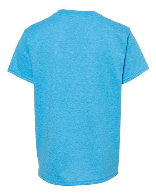 Gildan 5000B Youth Heavy Cotton T-Shirt - Heather Sapphire - back