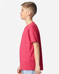 Gildan 5000B Youth Heavy Cotton T-Shirt - Heather Red - model side