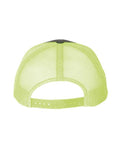 Yupoong 6606 Retro Trucker Cap - Charcoal/ Neon Green - back
