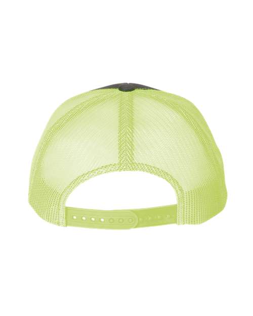 Yupoong 6606 Retro Trucker Cap - Charcoal/ Neon Green - back