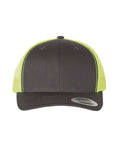 Yupoong 6606 Retro Trucker Cap - Charcoal/ Neon Green - front