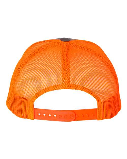 Yupoong 6606 Retro Trucker Cap - Charcoal/ Neon Orange - back