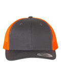 Yupoong 6606 Retro Trucker Cap - Charcoal/ Neon Orange - front