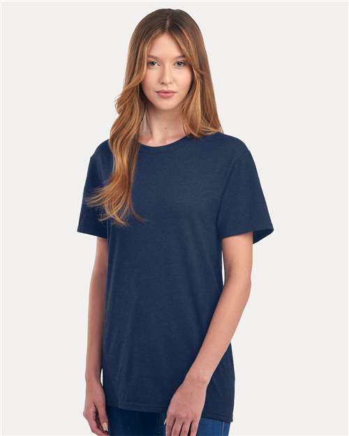 Jerzees 560MR Premium Blend Ring-Spun T-Shirt - Indigo Heather - model side