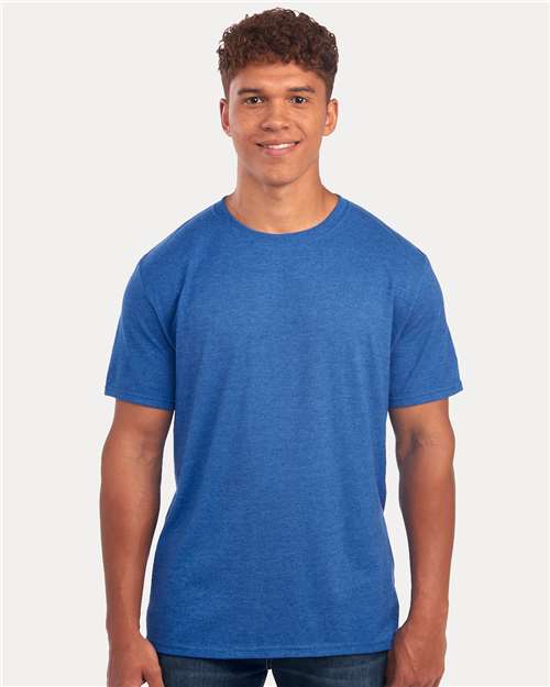 Jerzees 560MR Premium Blend Ring-Spun T-Shirt - Retro Heather Royal - model front