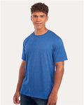Jerzees 560MR Premium Blend Ring-Spun T-Shirt - Retro Heather Royal - model side