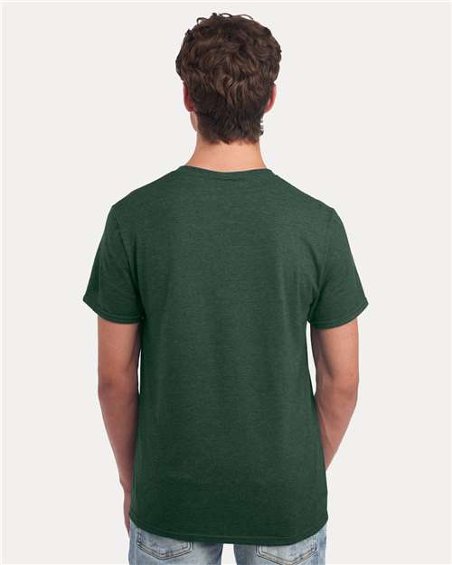 Jerzees 560MR Premium Blend Ring-Spun T-Shirt - Forest Green Heather - model back