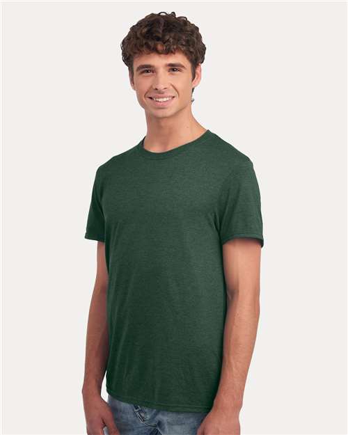 Jerzees 560MR Premium Blend Ring-Spun T-Shirt - Forest Green Heather - model side