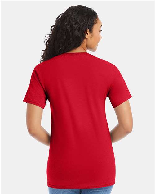 Hanes 5280 Essential-T T-Shirt - Athletic Red - model back