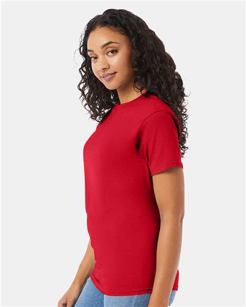 Hanes 5280 Essential-T T-Shirt - Athletic Red - model side