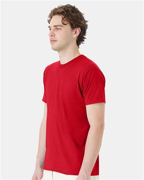 Hanes 4980 Perfect-T T-Shirt - Athletic Red - model side