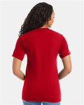 Hanes 5180 Unisex Beefy-T T-Shirt - Athletic Red - model back