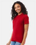Hanes 5180 Unisex Beefy-T T-Shirt - Athletic Red - model side