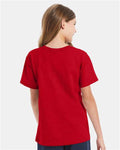 Hanes 5480 Youth Essential-T T-Shirt - Athletic Red - model back