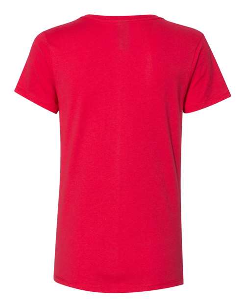 Hanes S04V Women's Perfect-T V-Neck T-Shirt - Athletic Red - back