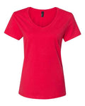Hanes S04V Women's Perfect-T V-Neck T-Shirt - Athletic Red - front