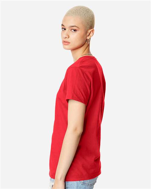 Hanes SL04 Women's Perfect-T T-Shirt - Athletic Red - model side