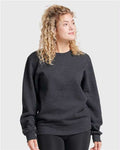 Jerzees 701MR Unisex Eco Premium Blend Ring-Spun Crewneck Sweatshirt - Black Ink Heather - model front