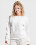 Jerzees 701MR Unisex Eco Premium Blend Ring-Spun Crewneck Sweatshirt - White - model front