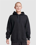 Jerzees 700MR Unisex Eco Premium Blend Ring-Spun Hooded Sweatshirt - Black Ink - model front