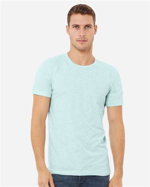 Bella+Canvas BC3001CVC Unisex Heather CVC Short Sleeve Tee - Heather Prism Ice Blue - model front